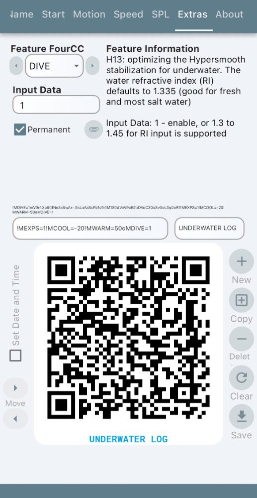Questa immagine mostra la schermata di controllo dell'App QRControl su iPhone.