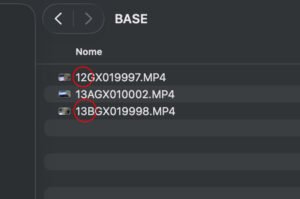 In questa foto si vedono i nomi dei file modificati tramite GoPro Labs.